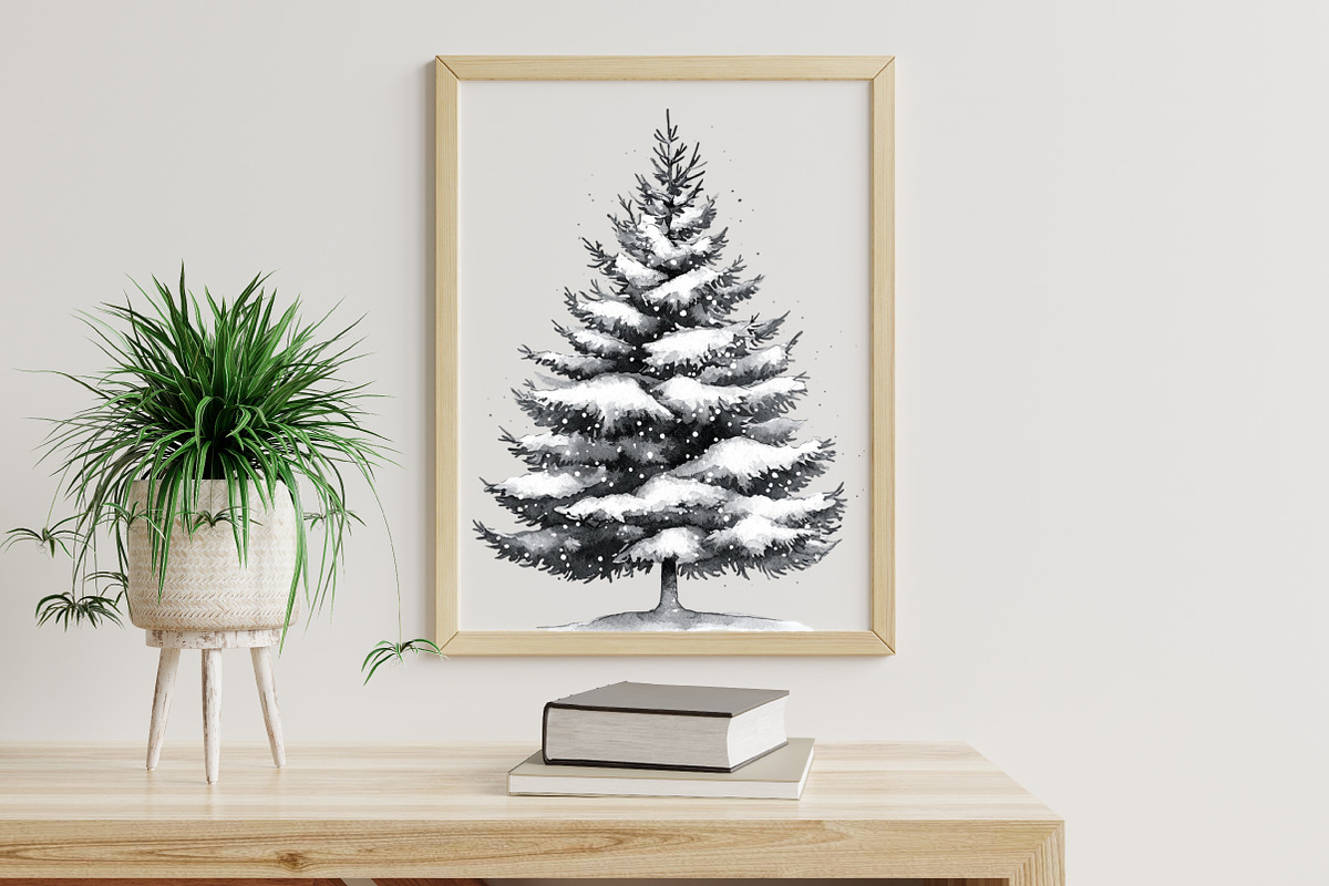 Watercolor Moody Christmas Clipart, an Illustration by Libby Wishes (Photo 4 of 7)