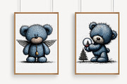 Christmas Ice Blue Teddy Bear Clipar, an Illustration by Libby Wishes (Thumbnail 3 of 7)