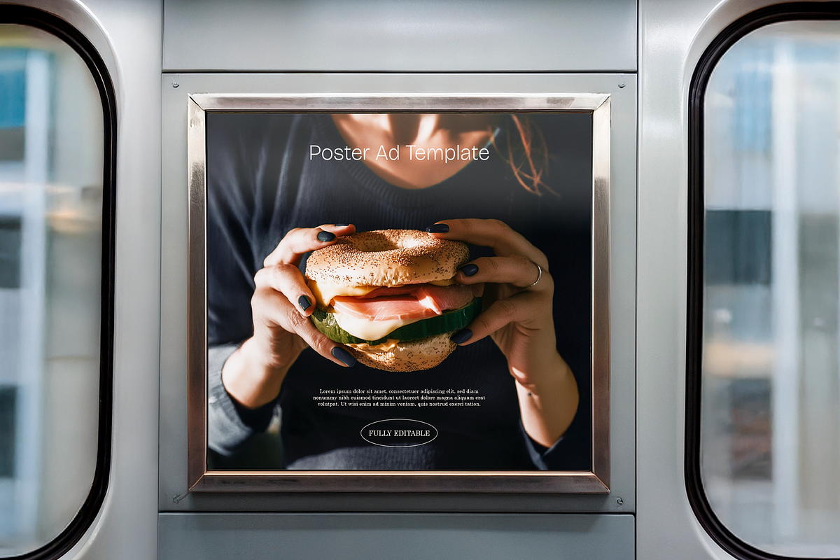 Subway Poster Template, an Advertising Mockup by The Rose Project
