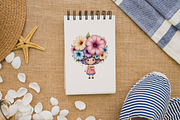 Whimsical Floral Child PNG Clipart., an Object Illustration by KennedyStudio (Thumbnail 4 of 5)
