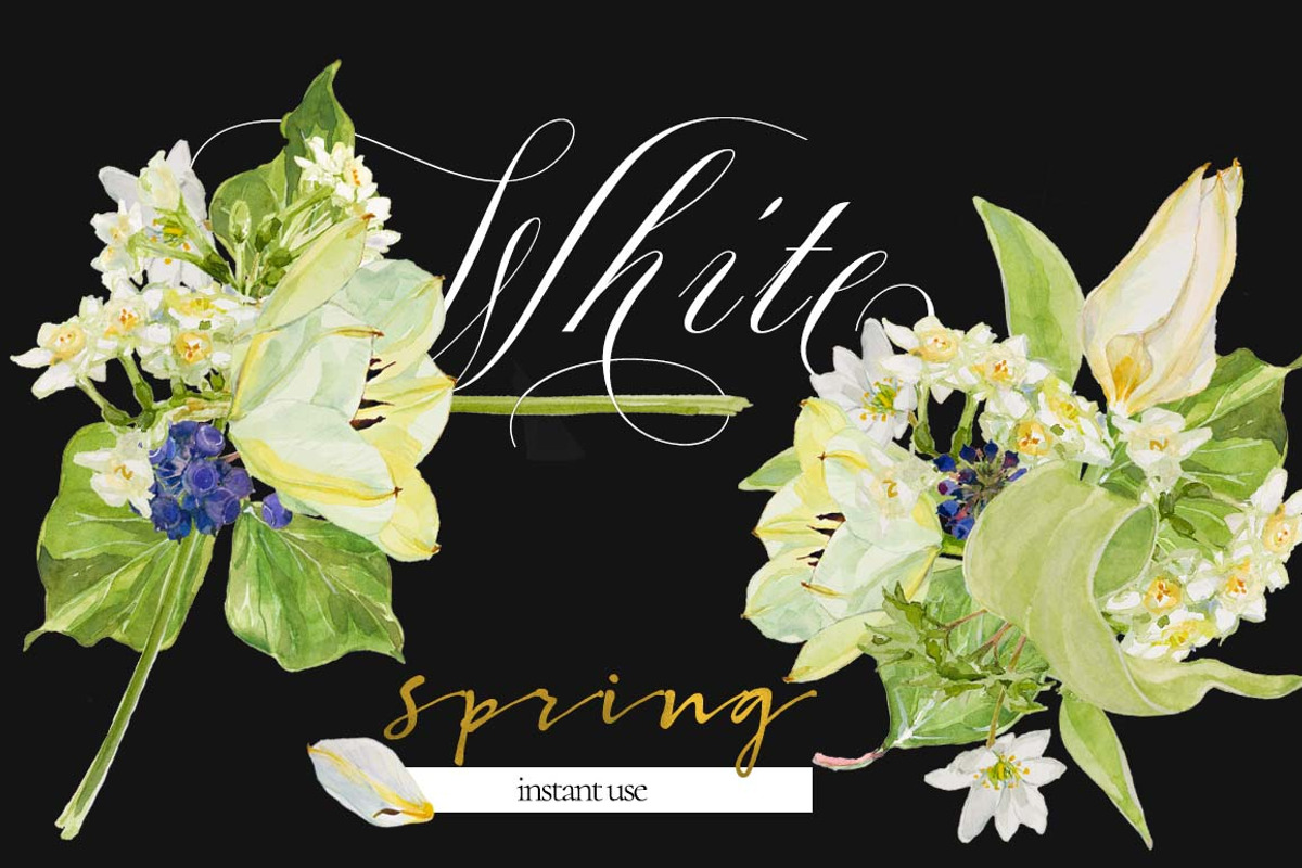 White Bouquets&Wreaths in watercolor, an Illustration by watercolorwild.graphics (Photo 6 of 14)