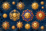 Golden Celestial Sun Clipart, a Decorative Illustration by StockVerse Creative (Thumbnail 2 of 4)