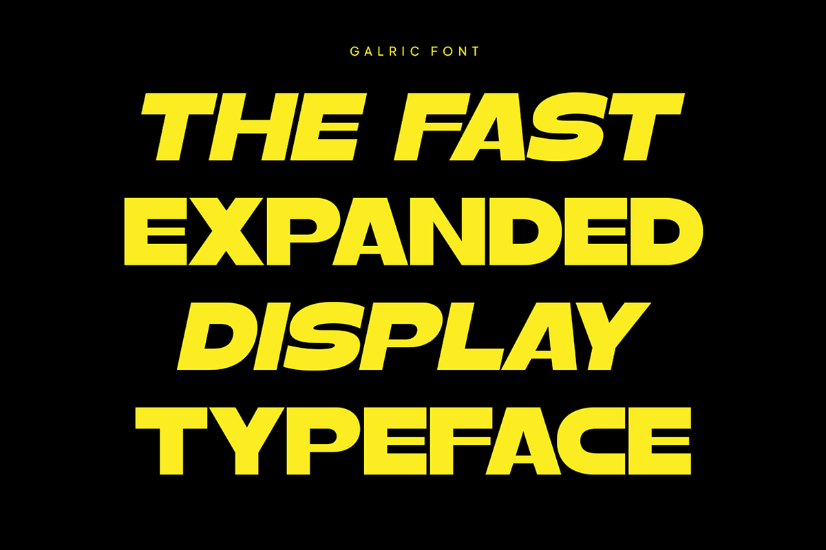 Galric - Bold Expanded Display Font, a Sans Serif Font by Pekotype (Photo 2 of 15)
