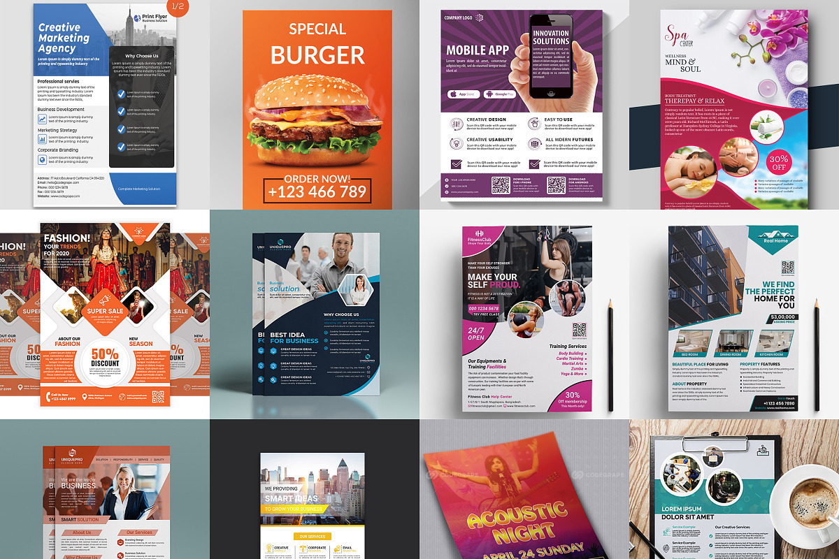120 Flyer Templates Bundle, a Flyer Template by CodeGrape (Photo 11 of 11)