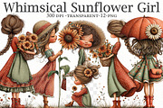 Whimsical Sunflower Girl Clipart, an Illustration by Designworld (Thumbnail 1 of 8)