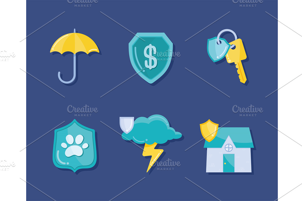 six health insurance icons, an Object Illustration by studiogstock