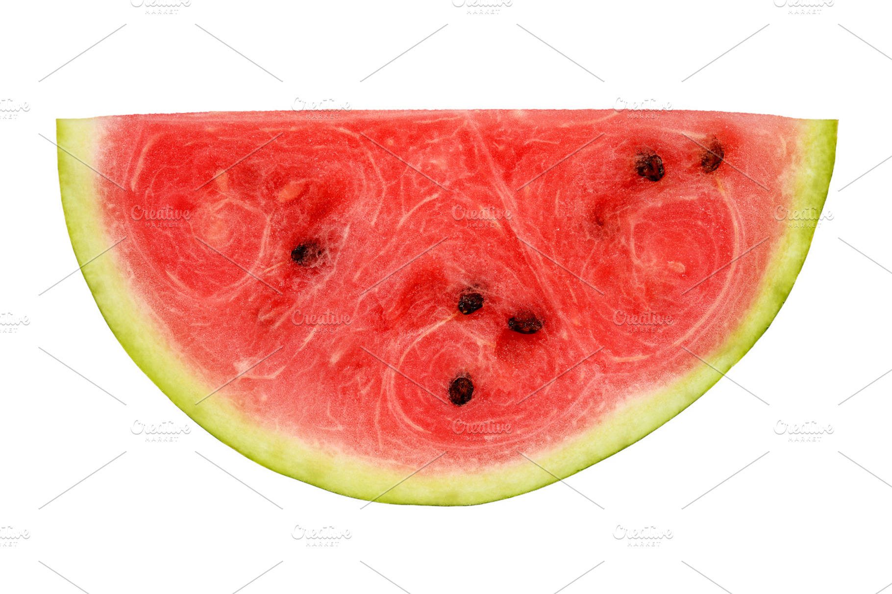 Slice of watermelon containing watermelon, isolated, and closeup