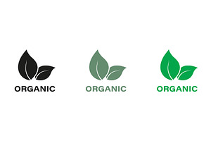 Organic Product Green and Black Icon, a Food Illustration by Vector Creator