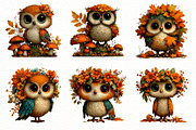 Whimsical Autumn Fall Owl Clipart, a Seasonal Illustration by Designworld (Thumbnail 2 of 10)