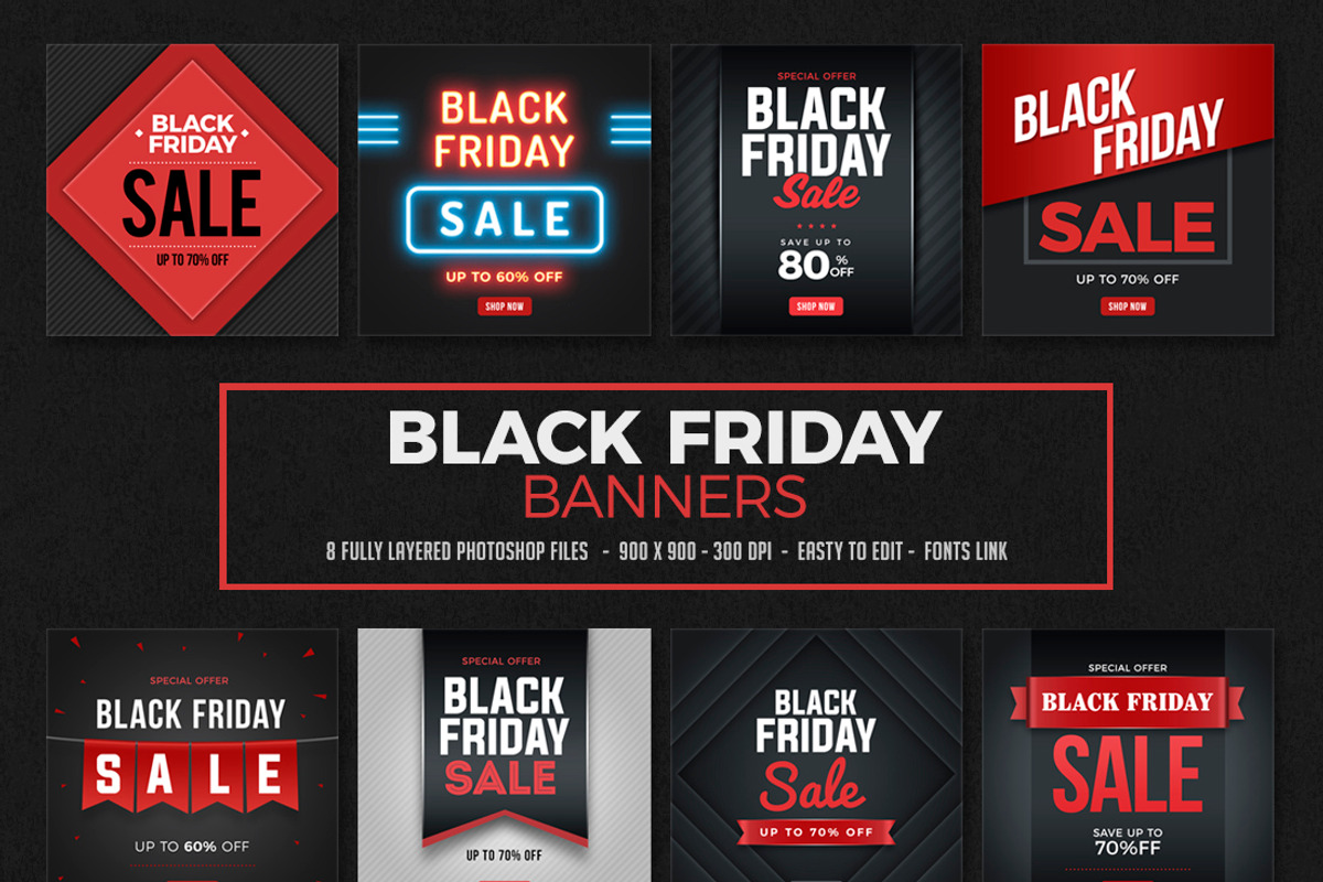 Black Friday Banners, a Templates & Theme by DesignWorkz (Photo 1 of 3)