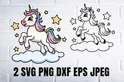 Unicorn svg png clipart, an Illustration by Bila Vorona (Thumbnail 1 of 3)