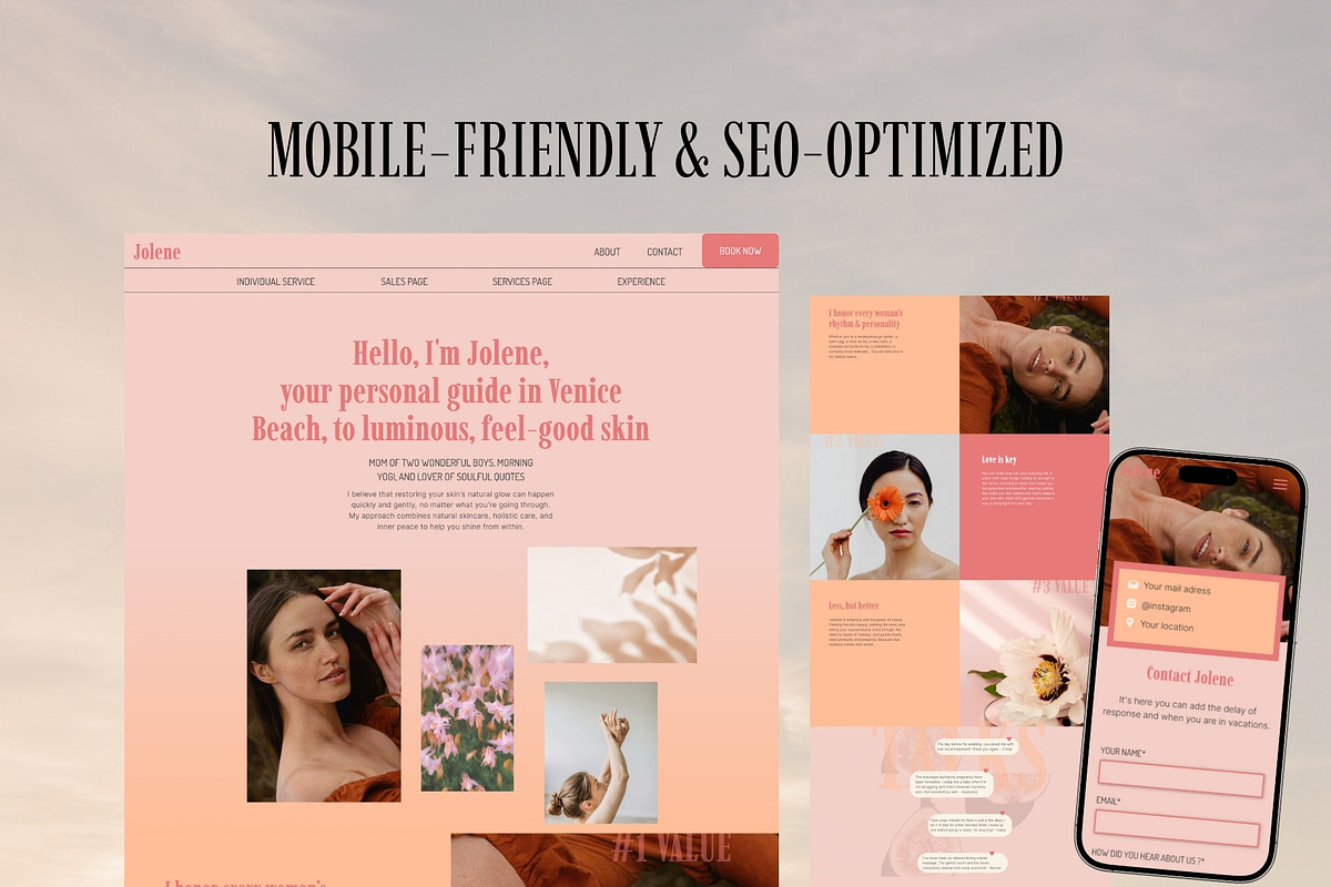 Modern Showit Template for Beauty preview 2