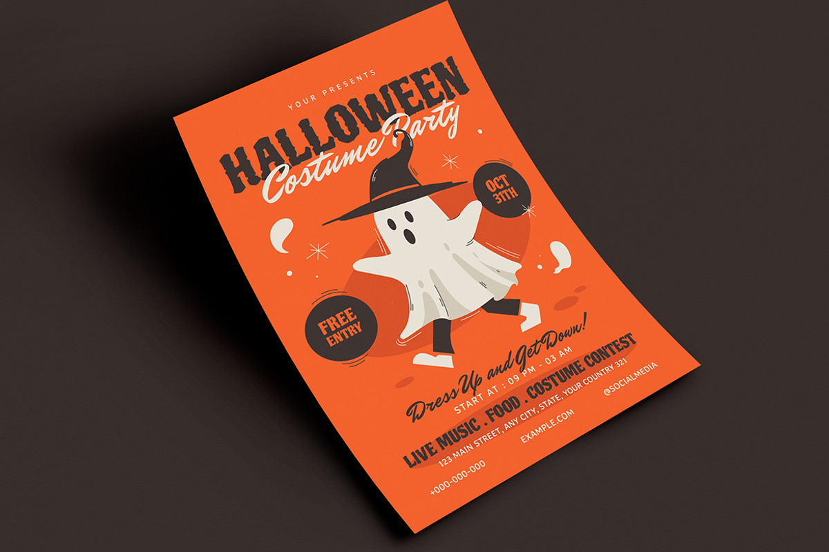 Spooky Halloween Costume Party Flyer, a Flyer Template by VectorVactory (Photo 2 of 3)