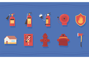fire extinguisher and tools, an Object Illustration by studiogstock