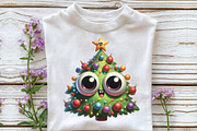 Funny Christmas Tree Clipart, an Illustration by CraftArtStudio (Thumbnail 3 of 6)