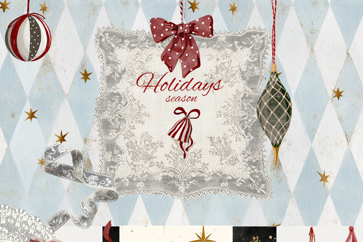 Vintage Christmas Holiday, a Decorative Illustration by 60secondsArt (Photo 8 of 10)