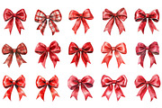 Red Coquette Christmas Bow Bundle, an Illustration by Designking (Thumbnail 3 of 5)