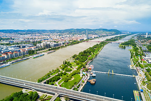 Danube district aerial, Vienna, a Photo by saiko3p