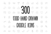 300 Food Hand Drawn Doodle Icons, an Outline Icon by Creative Stall (Thumbnail 1 of 5)