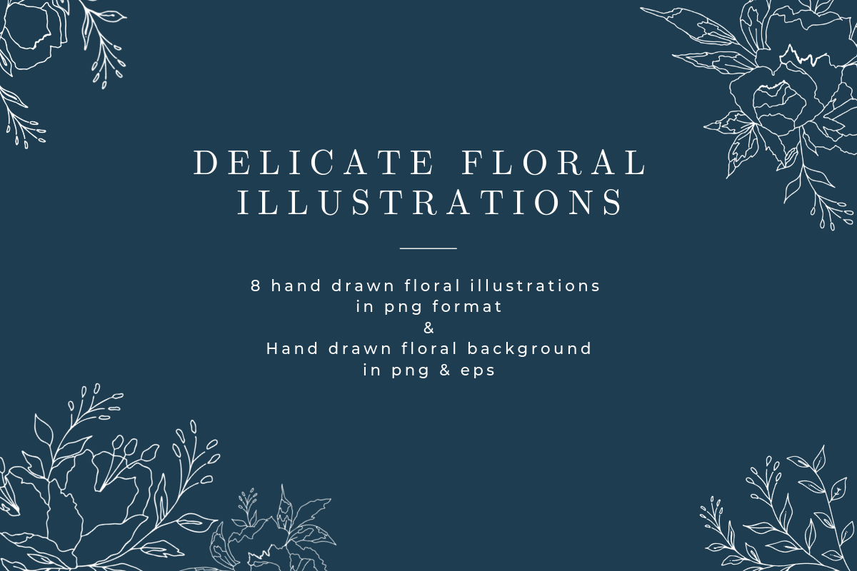 Flower drawings, an Illustration by Just Like White Creative (Photo 1 of 5)