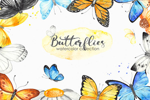 Butterflies Watercolor Collection