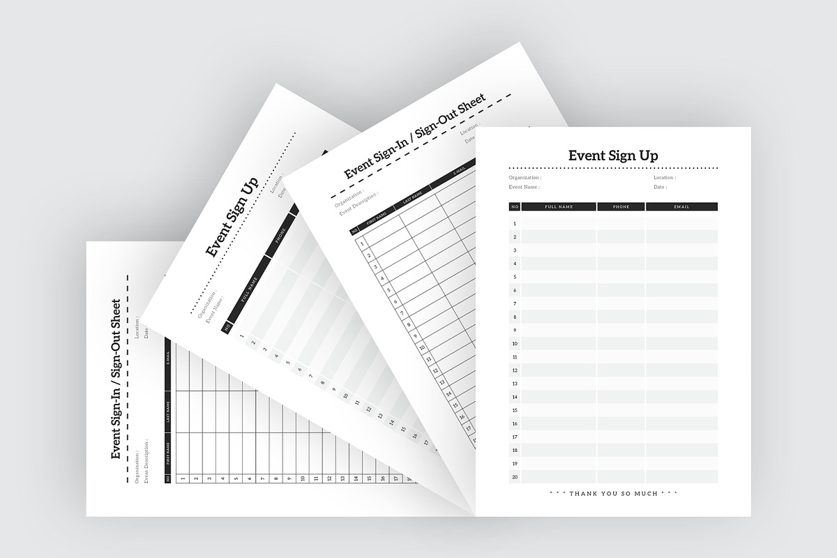 Event Sign Up Sheet, a Stationery Template by Amit Debnath (Photo 4 of 6)