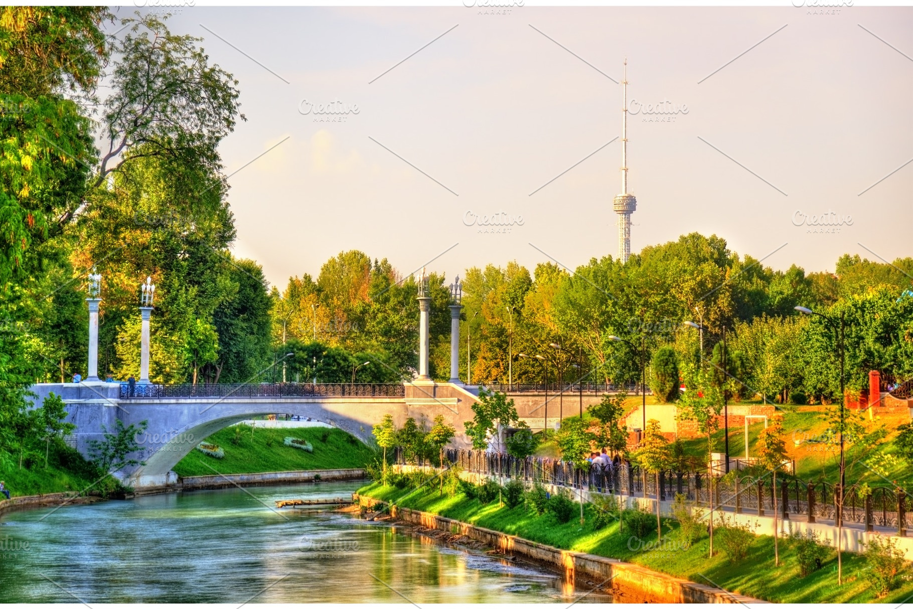 Scenic view of Anchor Canal with TV tower in the background -, an Architecture Photo by Leonid Andronov