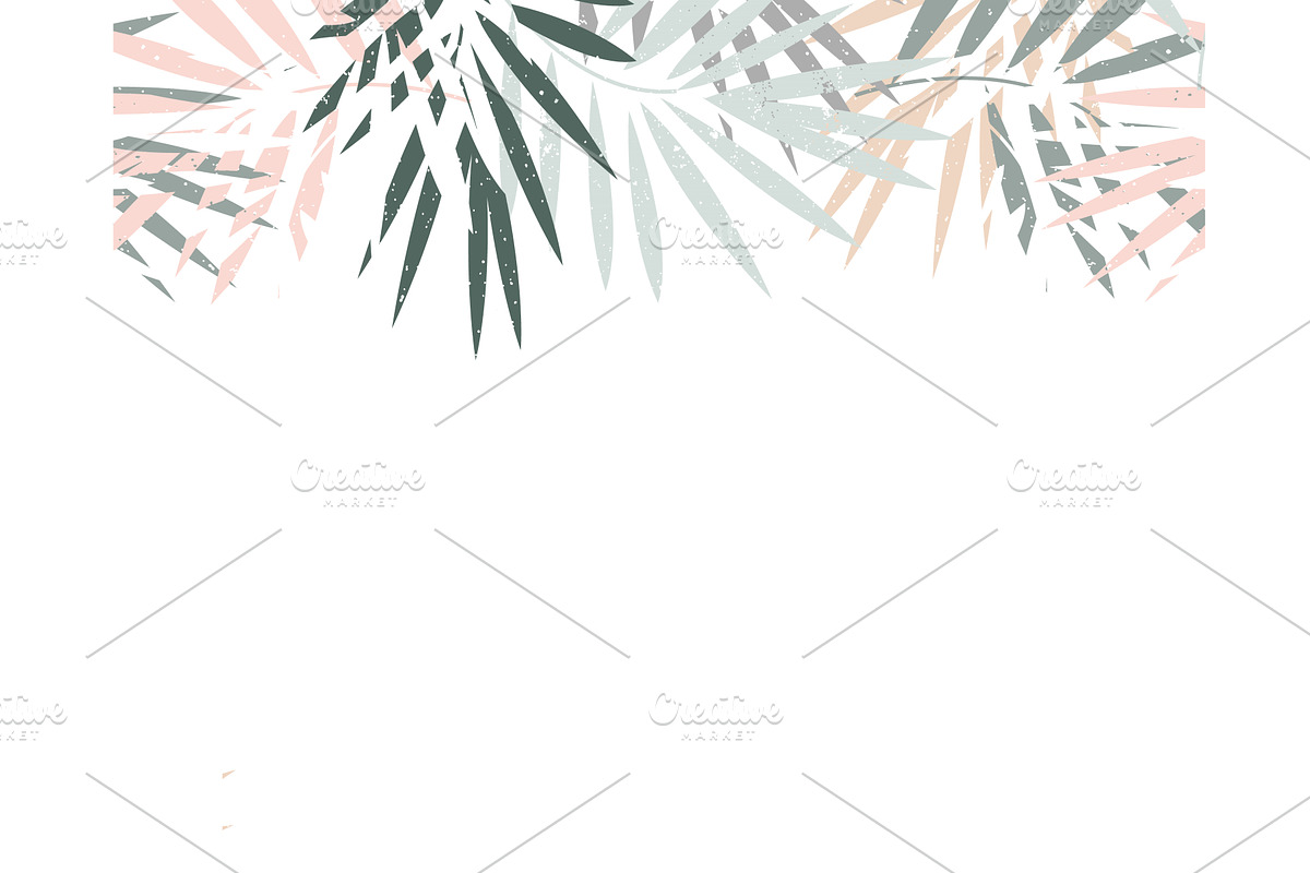 Tropical leaves foliage border, an Object Illustration by Toltemara