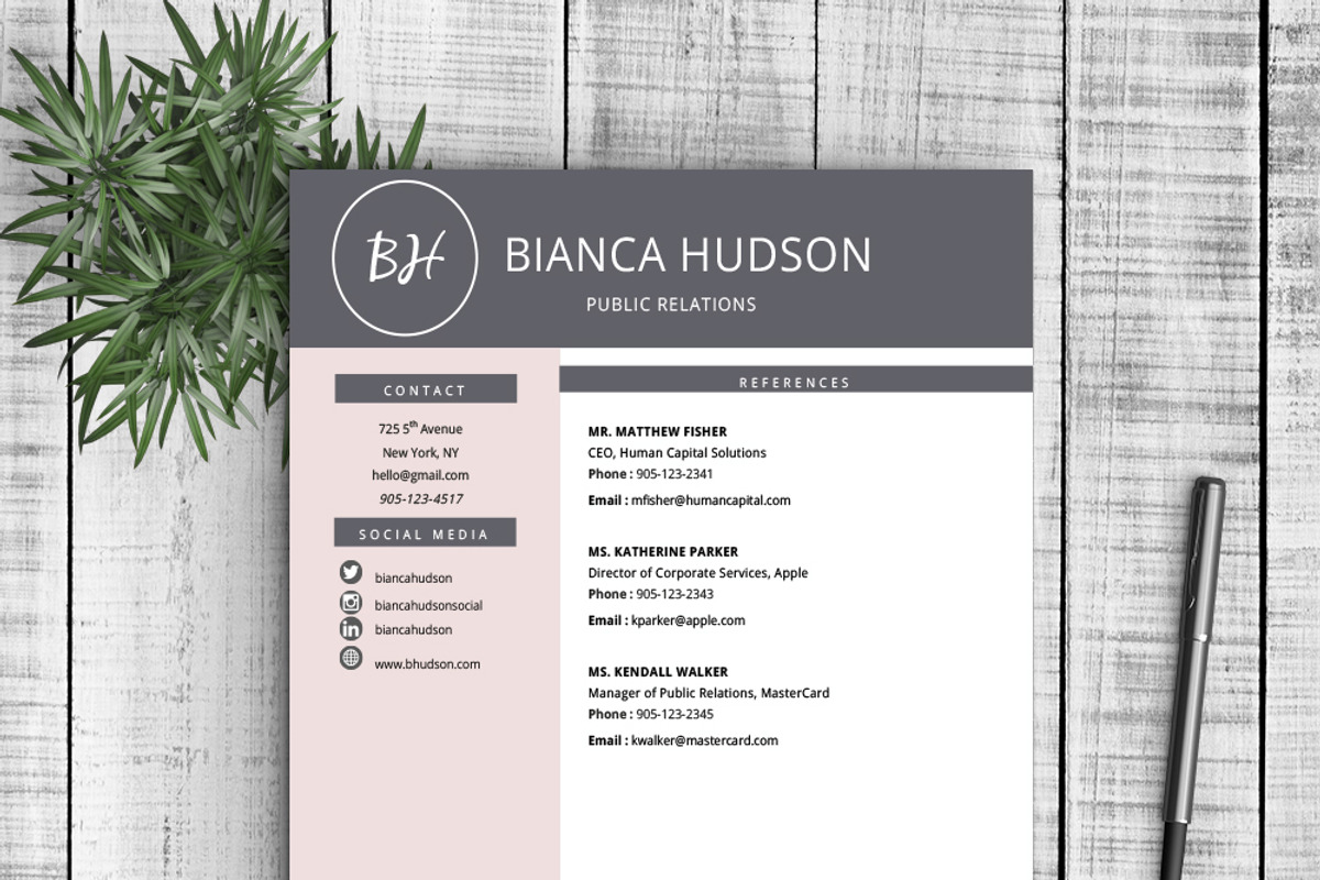 Resume Template Bianca, a Resume Template by Resume Template Shoppe (Photo 4 of 4)
