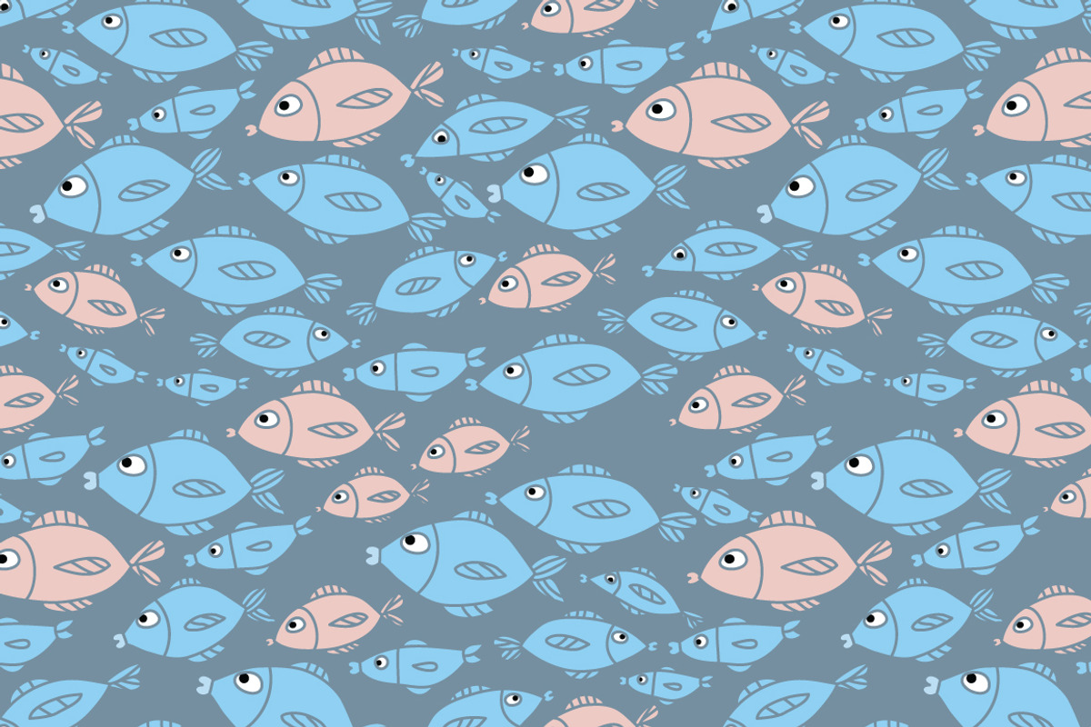 Funny sea. Set of semless patterns., a Pattern Graphic by tamara.comotomka (Photo 3 of 4)