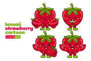 Strawberry Mascot Vector Pack, a Food Illustration by MEDZ (Thumbnail 4 of 5)