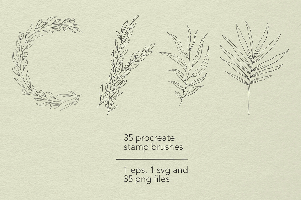 Botanical Procreate stamps, cliparts, a Brush Add-On by Veronika Gotovceva (Photo 6 of 6)