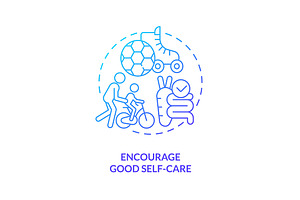 Encourage good self care blue, an Icon by IMG Visuals