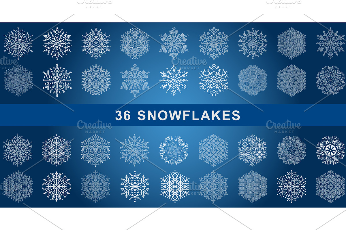 Set of Round Snowflakes With Winter, a Texture Illustration by FineArtStudio (Photo 1 of 3)
