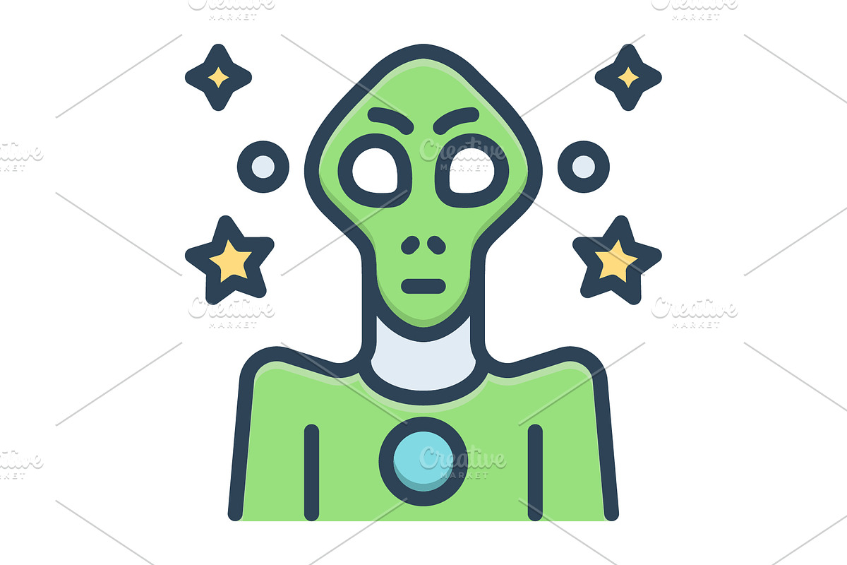 Alien extraterrestrial color icon, a Duotone Icon by Creative priyanka