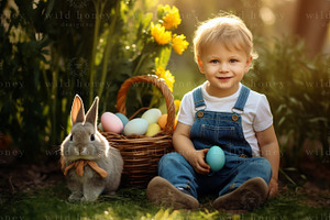 Easter Basket Digital Backdrop