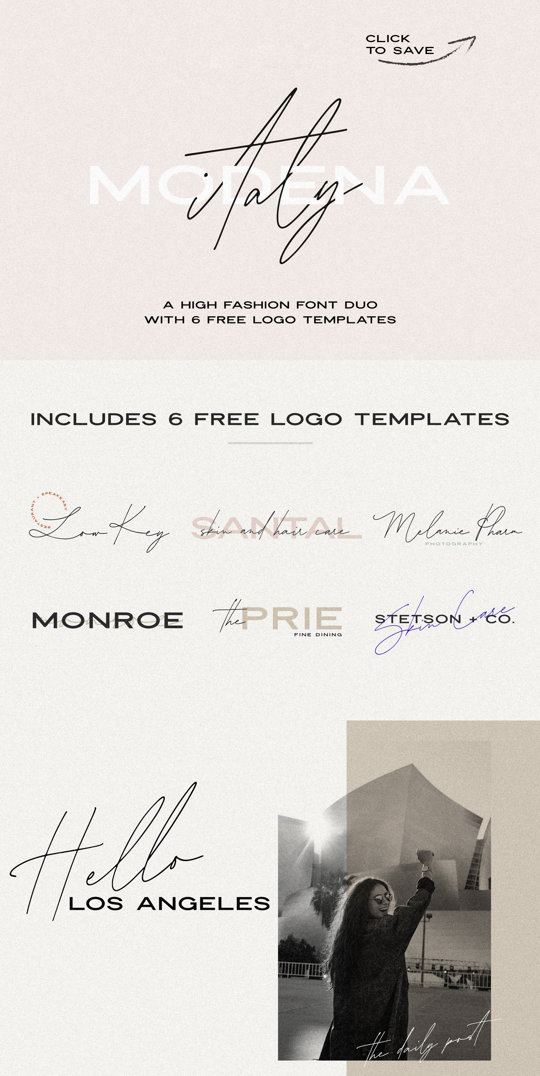 Modena | Duo With 6 Free Logos by Jen Wagner Co | Creative Market