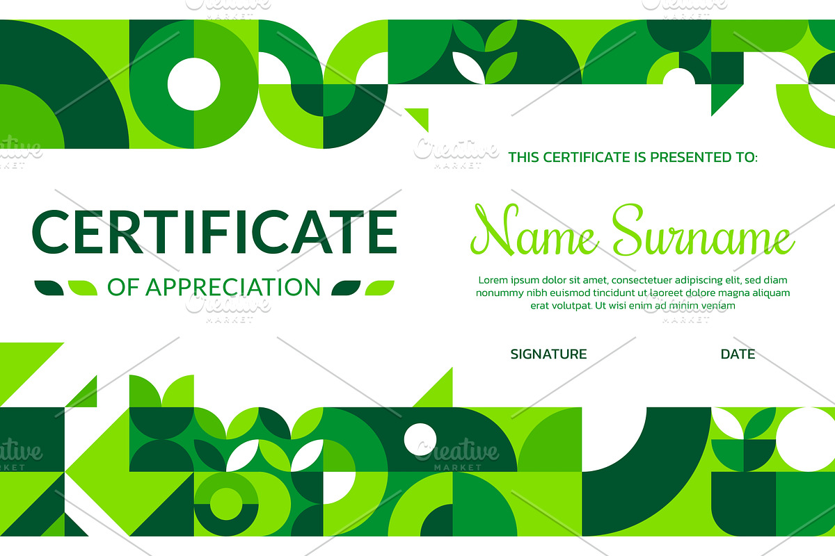 Ecology business certificate, a Decorative Illustration by Vector Tradition