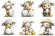 Fluffy Bunny Lamb Easter Clipart, an Illustration by Sublimation Artist (Thumbnail 4 of 7)
