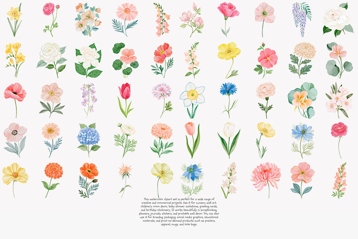 Flower Clipart Huge Bundle, a Decorative Illustration by Patishop Art (Photo 11 of 11)