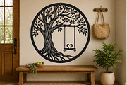 Tree Swing Circle Laser Cut SVG, an Object Graphic by DreamCafeArt (Thumbnail 2 of 3)