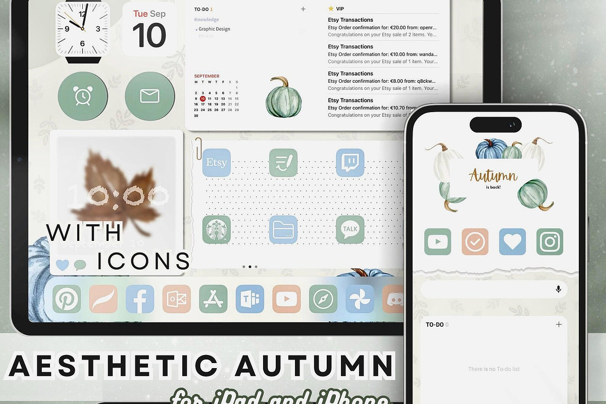 Aesthetic Autumn iPad a iPhone Theme, a Background Graphic by BeeRubby (Photo 3 of 10)