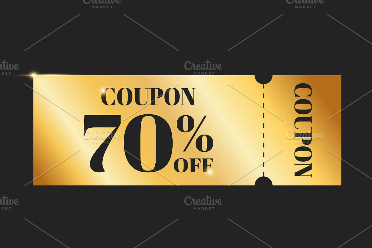Golden Discount Coupons Set, a Decorative Illustration by PsychocheArt (Photo 5 of 6)