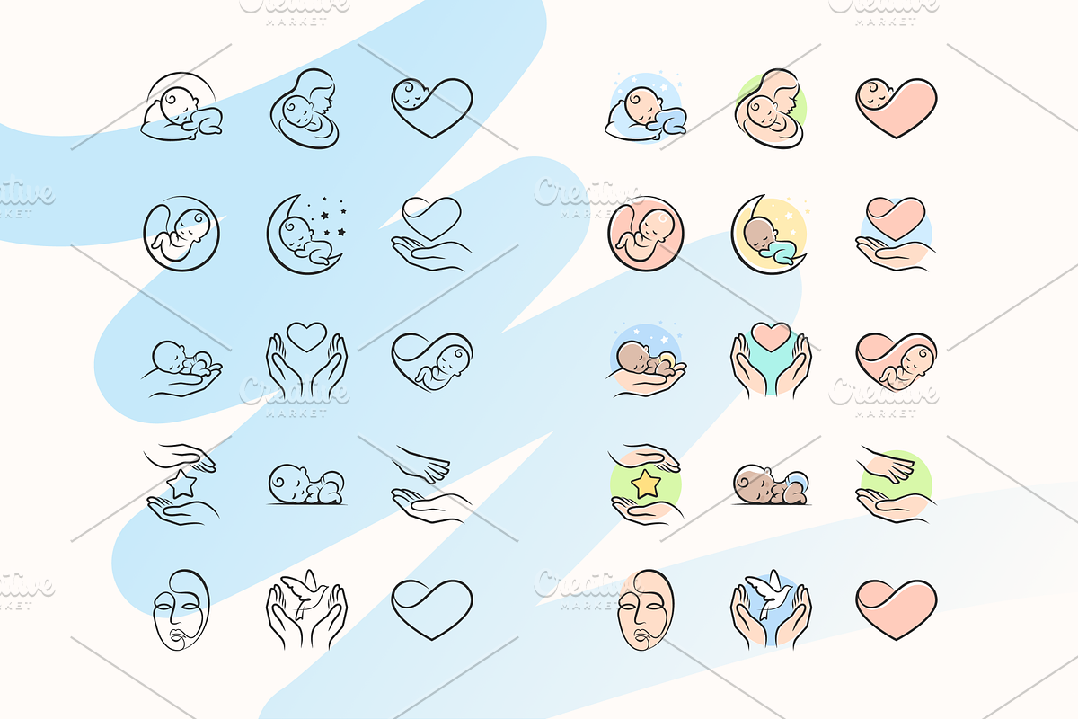 Baby Icons, an Outline Icon by Kalash (Photo 2 of 6)