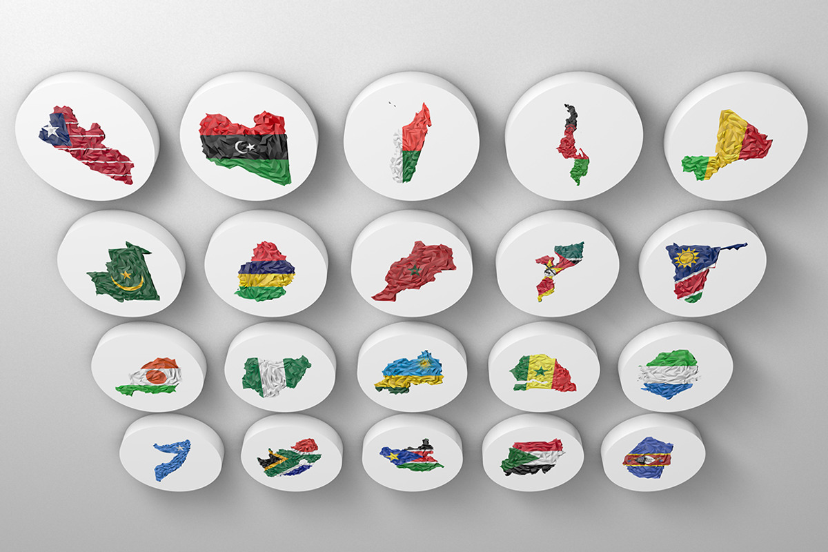 45 Low Poly Africa Maps, an Illustration by Lukino (Photo 3 of 4)