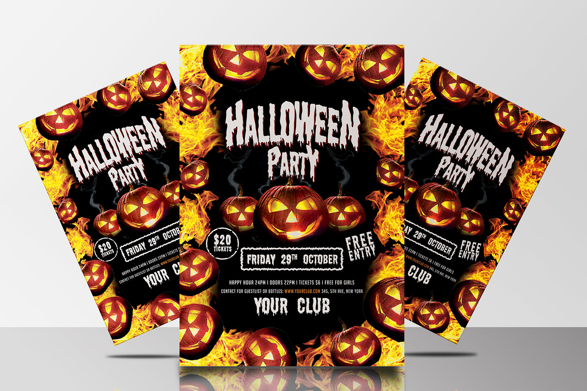 Halloween Party Flyers Bundle, a Flyer Template by AfzaalGraphics (Photo 4 of 19)