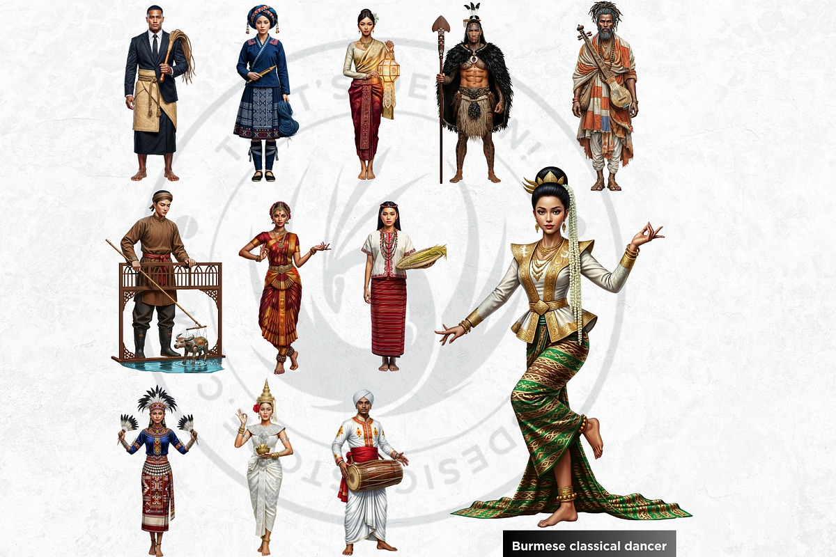 Traditional Folks World Cliparts, a Person Illustration by ThatsDesignArt (Photo 6 of 17)
