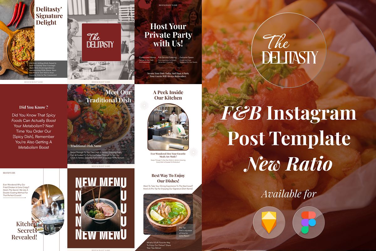 F&B Instagram Feed Templates 2025, a Social Media Template by Portal Studios (Photo 1 of 4)