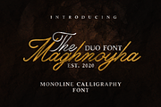 Maghnoyha DUO FONT, a Script Font by 24Design Studios (Thumbnail 1 of 7)