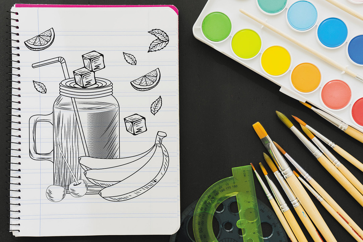 20 Juice Coloring Page, a Food Illustration by Eka Design (Photo 4 of 5)